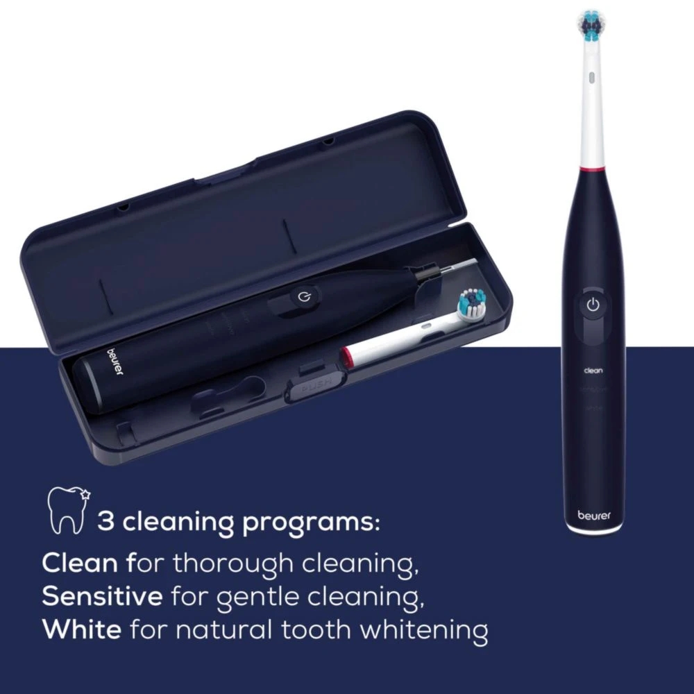 Beurer TB 50 Electric toothbrush; Integr. pressure sensor; 3 cleaning programs; 45 days Battery life; 2-min timer; Oscillating