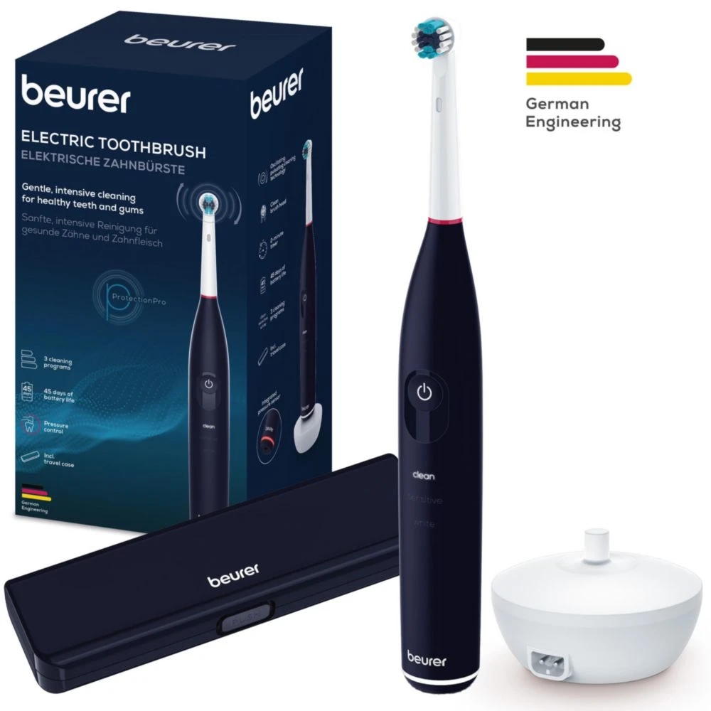 Beurer TB 50 Electric toothbrush; Integr. pressure sensor; 3 cleaning programs; 45 days Battery life; 2-min timer; Oscillating