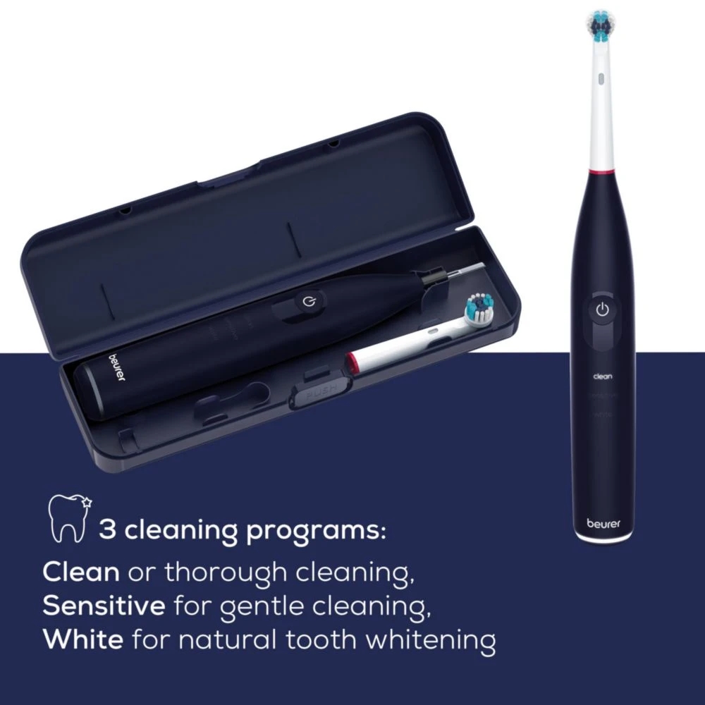 Beurer TB 50 Electric toothbrush; Integr. pressure sensor; 3 cleaning programs; 45 days Battery life; 2-min timer; Oscillating