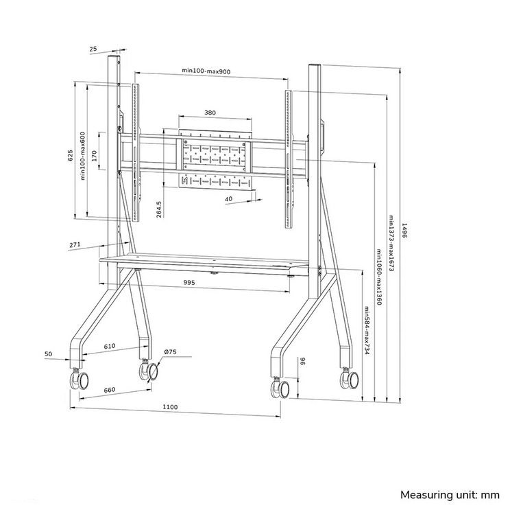 Neomounts Move Go Mobile Floor Stand (fast install