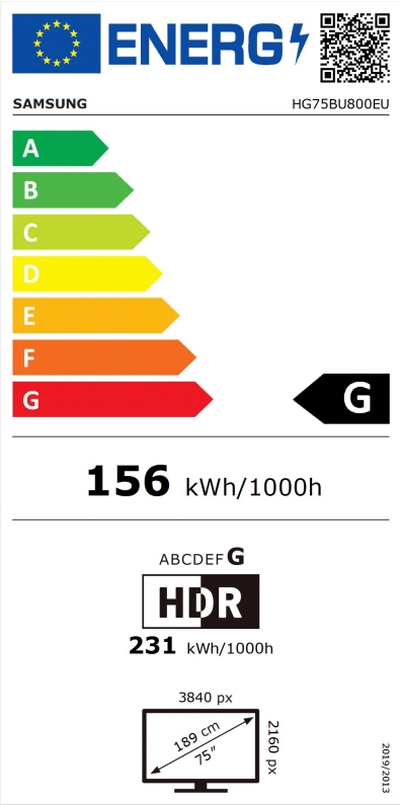 Samsung Hotel TV HG75BU800 75" 4K UHD LED Hotel TV
