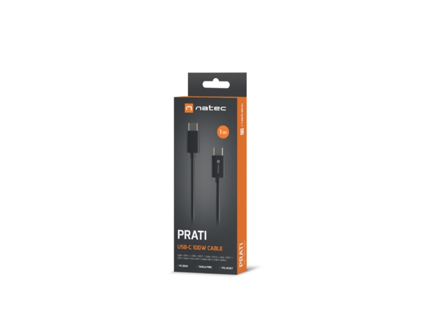 Natec USB-C(M) -> USB-C (M) 2.0 cable 1m pd 100w Black
