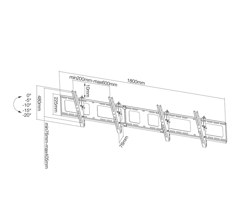 Neomounts Flat Screen Wall Mount for menu board - 2 screens - landscape