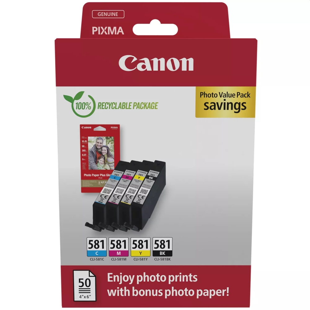 Canon CLI-581 C/M/Y/BK Photo Value Pack