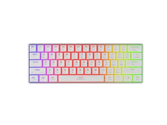 Genesis Mechanical Gaming Keyboard Thor 660 G2 Wireless RGB Backlight WHITE GATERON RED