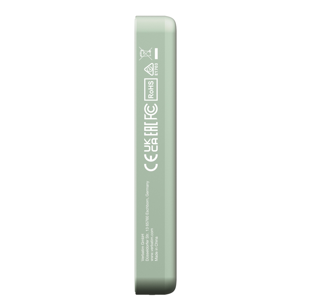 Verbatim Charge 'n' Go Essentials Power Bank Magnetic Wireless 10000mAh Green