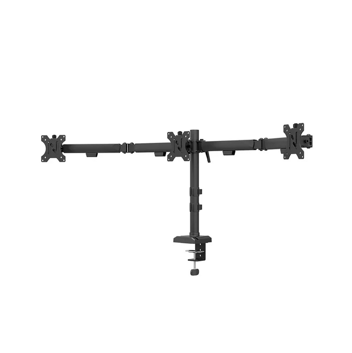 Neomounts Nero Triple Flat Screen Desk Mount (phone holder+Quick-fix clamp/grommet)