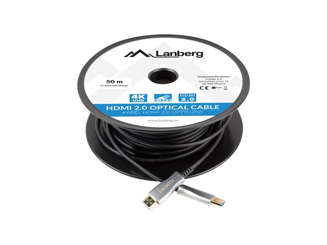 Lanberg HDMI M/M v2.0 cable 50m optical black aoc