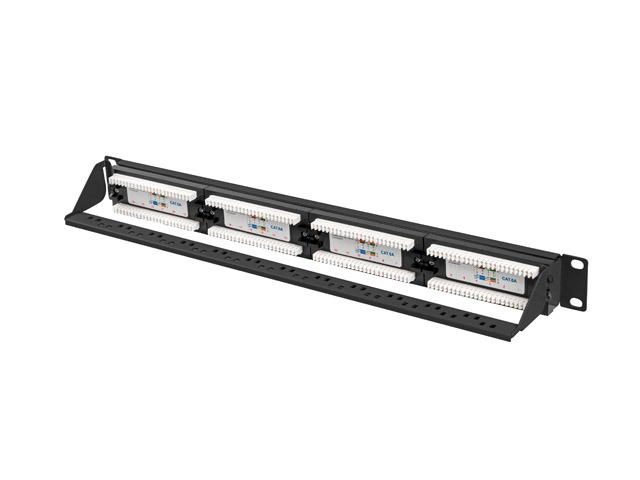 Lanberg patch panel 24 port 1U 19" CAT.6a utp black