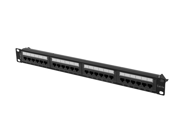 Lanberg patch panel 24 port 1U 19" CAT.6a utp black