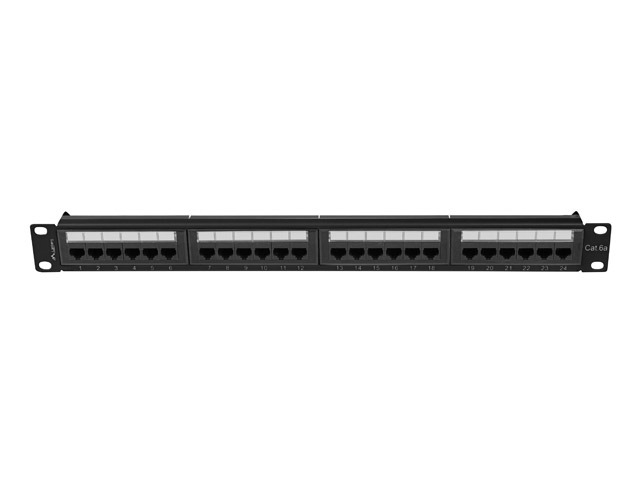 Lanberg patch panel 24 port 1U 19" CAT.6a utp black