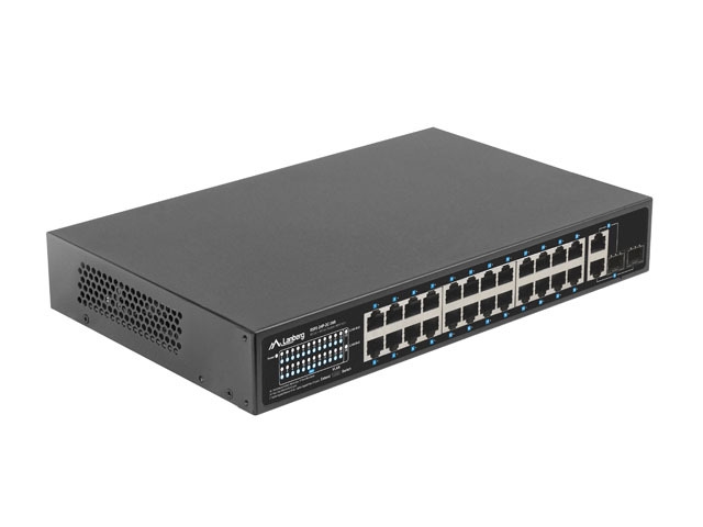 Lanberg switch 24x 100mb poe+/2x combo rack 19" gigabit ethernet 360w v2
