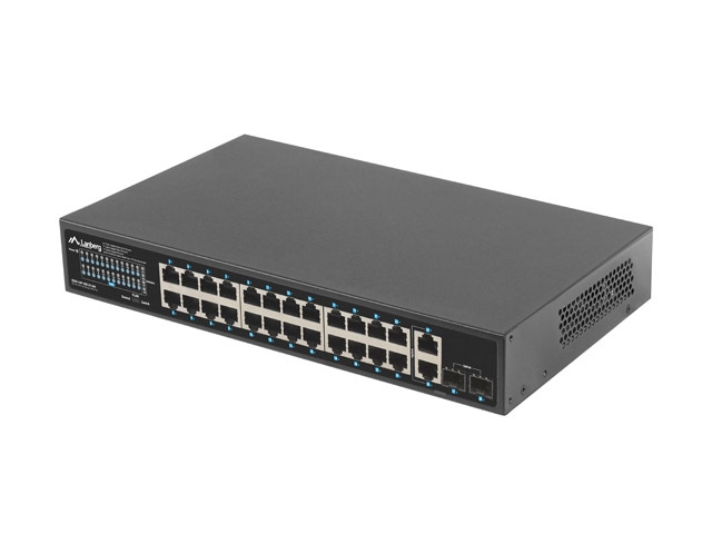 Lanberg switch 24x 1GB poe+/2x GB 2x sfp rack 19" gigabit ethernet 360w