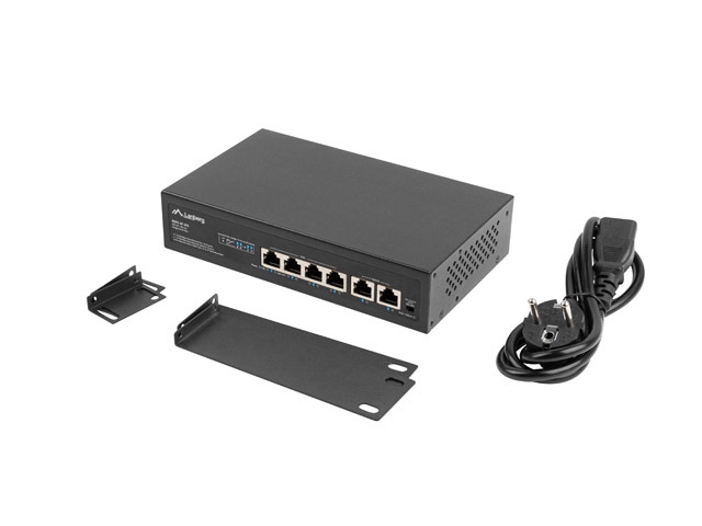 Lanberg switch 4x 100mb poe+/2x 100mb unmanaged rack 10"/19" fast ethernet 60w