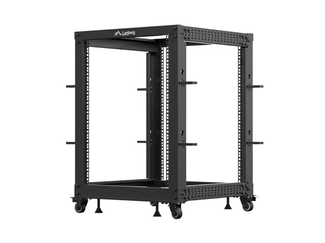 Lanberg open rack 19" 15U 600x600-1100 adjustable