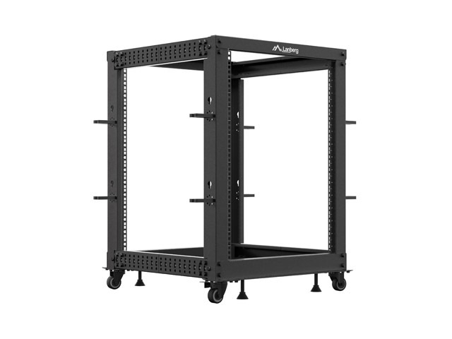Lanberg open rack 19" 15U 600x600-1100 adjustable