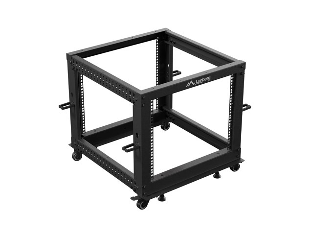 Lanberg open rack 19" 9U 600x600-1100 adjustable