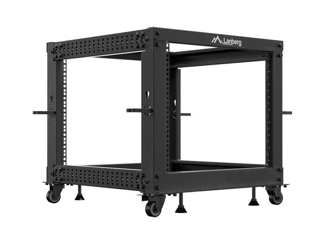 Lanberg open rack 19" 9U 600x600-1100 adjustable