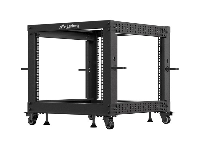 Lanberg open rack 19" 9U 600x600-1100 adjustable