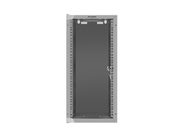 Lanberg rack cabinet 10" wall-mount 12U/280x310 for self-assembly with glass door grey (flat pack)
