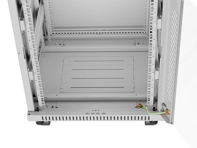 Lanberg rack cabinet 19" free-standing 15U/600x600 (flat pack) with glass door lcd grey v2