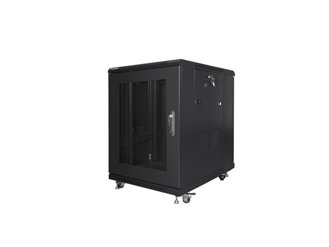 Lanberg rack cabinet 19" free-standing 15U/600x800 (flat pack) with mesh door black