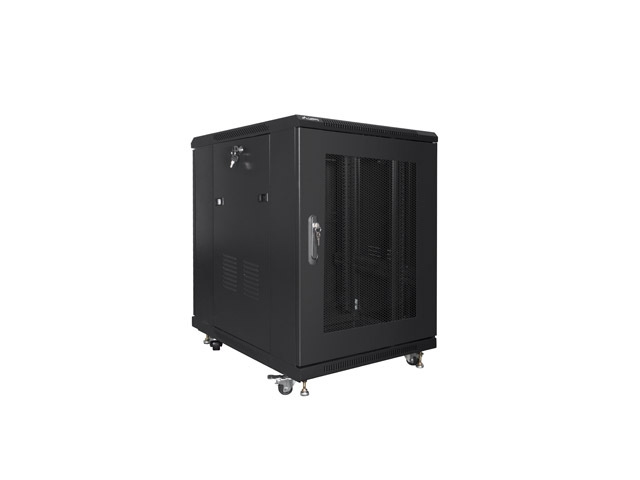 Lanberg rack cabinet 19" free-standing 15U/600x800 (flat pack) with mesh door black