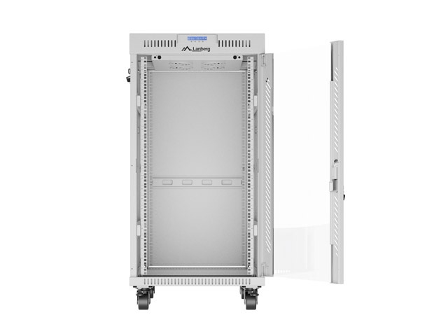 Lanberg rack cabinet 19" free-standing 22U/600x800 (flat pack) with glass door lcd grey v2