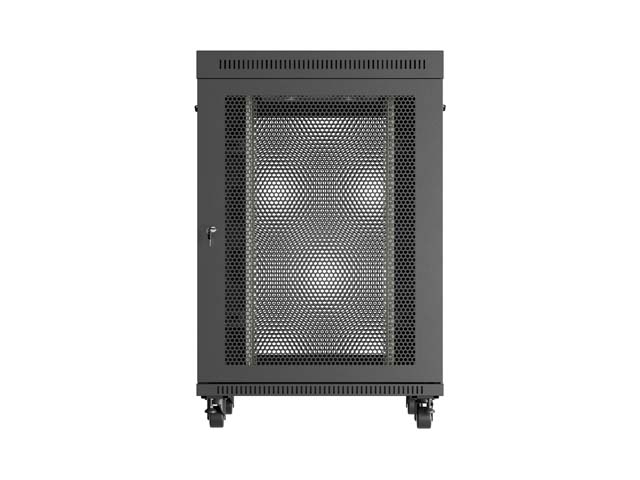 Lanberg rack cabinet 19" free-standing 22U/800x800 (flat pack) with mesh door lcd black v2