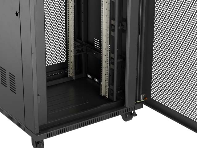 Lanberg rack cabinet 19" free-standing 22U/800x800 (flat pack) with mesh door lcd black v2