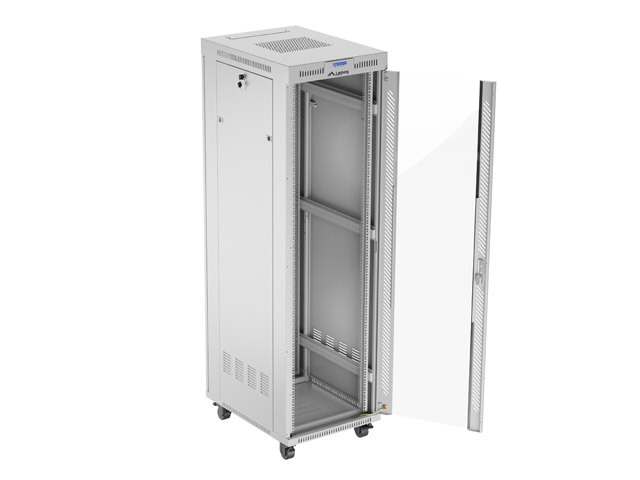 Lanberg rack cabinet 19" free-standing 42U/600x800 (flat pack) with glass door lcd grey v2