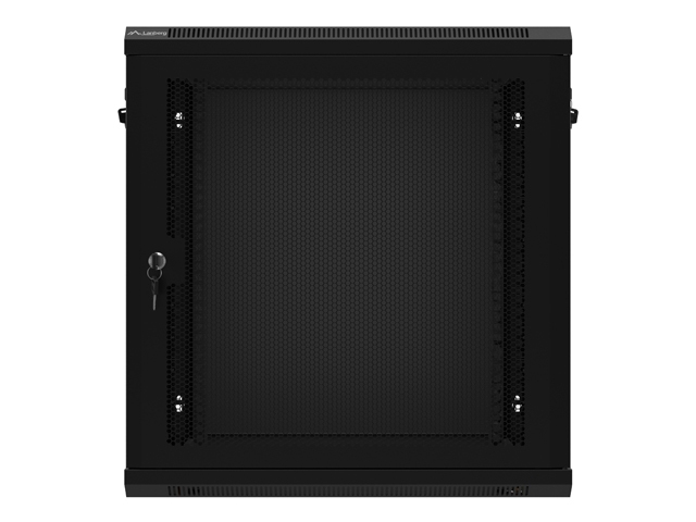 Lanberg rack cabinet 19" wall-mount 12U/600x450 with perforated door black (flat pack)