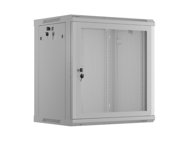 Lanberg rack cabinet 19" wall-mount 12U/600x450 with perforated door grey (flat pack)