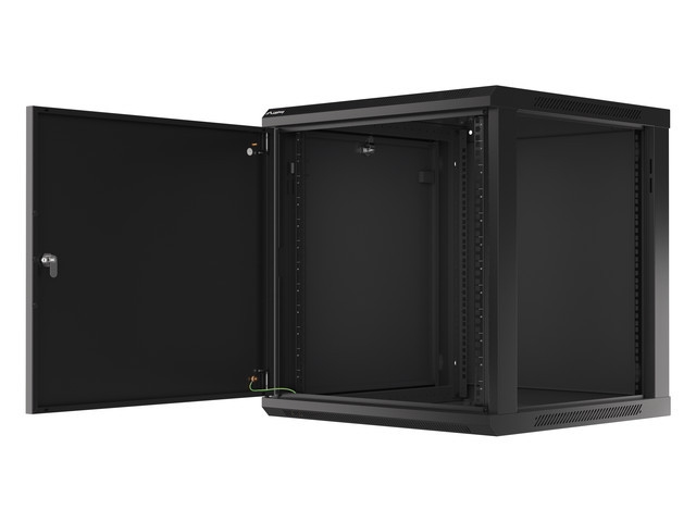 Lanberg rack cabinet 19" wall-mount 12U/600x600 for self-assembly with metal door black (flat pack)
