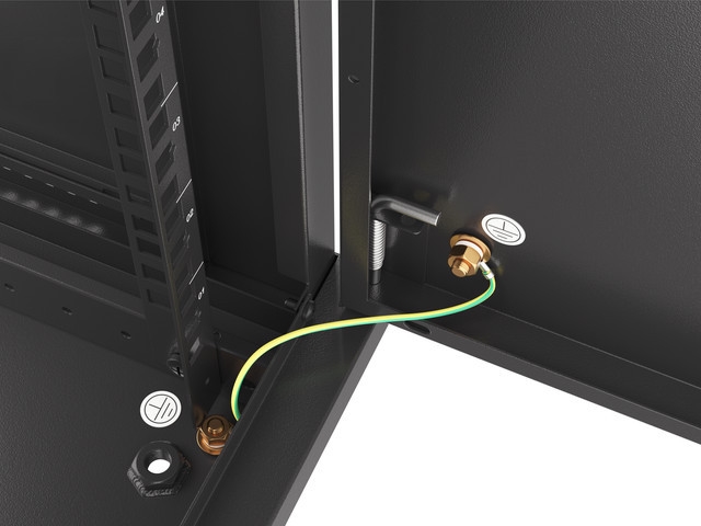 Lanberg rack cabinet 19" wall-mount 12U/600x600 for self-assembly with metal door black (flat pack)