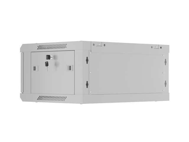 Lanberg rack cabinet 19" wall-mount 4U/600x450 with perforated door grey (flat pack)