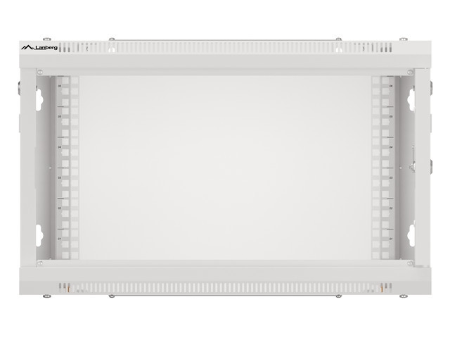 Lanberg rack cabinet 19" wall-mount 6U/600x450 for self-assembly with metal door grey (flat pack)