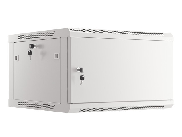 Lanberg rack cabinet 19" wall-mount 6U/600x600 for self-assembly with metal door grey (flat pack)