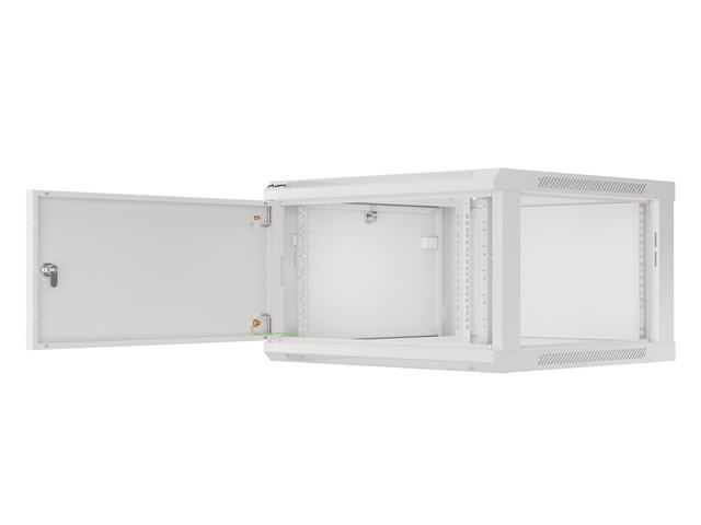 Lanberg rack cabinet 19" wall-mount 6U/600x600 for self-assembly with metal door grey (flat pack)