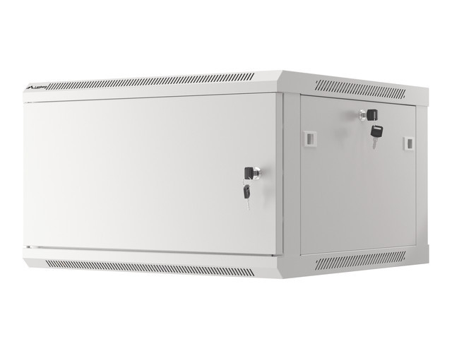 Lanberg rack cabinet 19" wall-mount 6U/600x600 for self-assembly with metal door grey (flat pack)