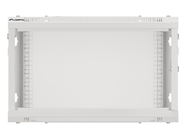 Lanberg rack cabinet 19" wall-mount 6U/600x600 for self-assembly with metal door grey (flat pack)