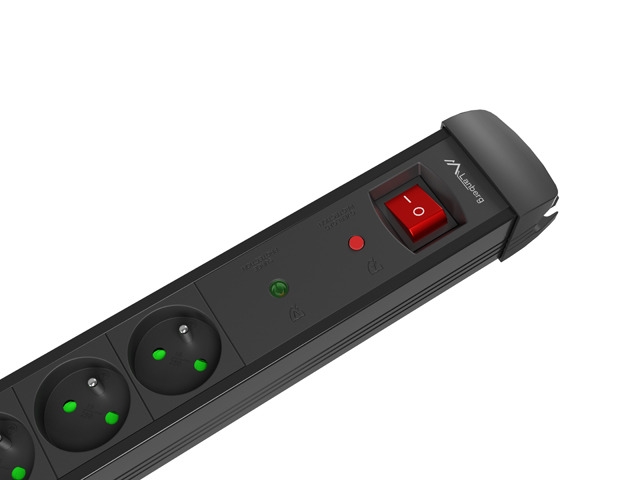 Lanberg surge protector sp1 1.5m 5x french outlets black