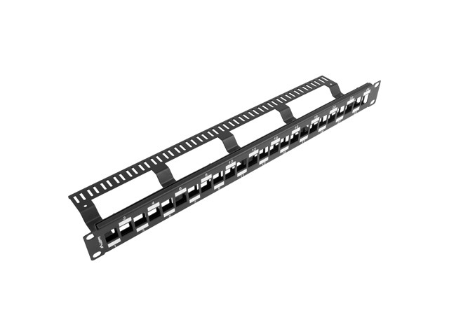 Lanberg patch panel blank 24 port 1U staggered with organizer for keystone modules