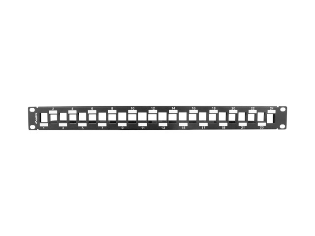 Lanberg patch panel blank 24 port 1U staggered with organizer for keystone modules
