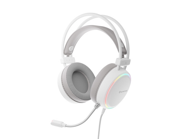 Genesis Headset Neon 613 G2 With Microphone RGB Illumination White