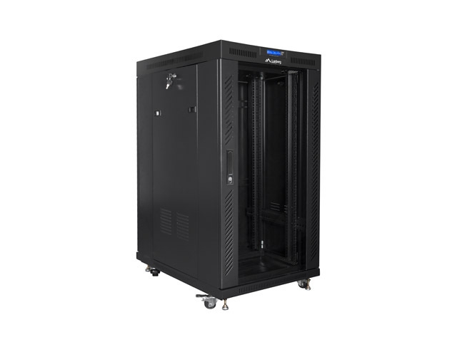 Lanberg rack cabinet 19" free-standing 22U/800x1000 (flat pack) with mesh door lcd black v2