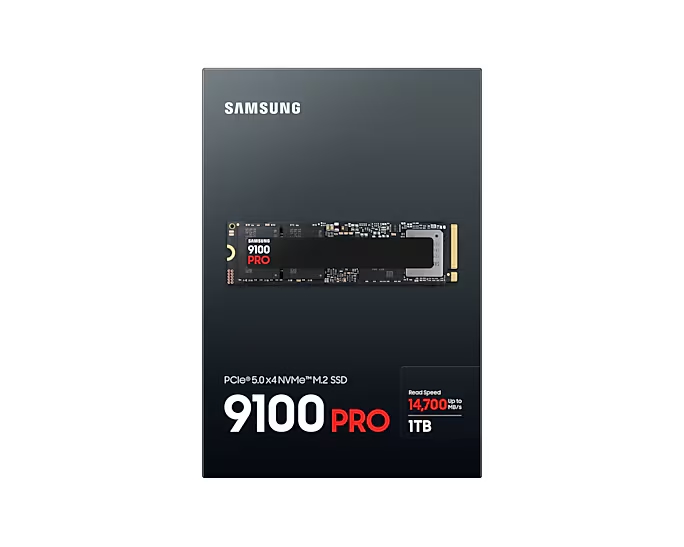 Samsung SSD 9100 PRO 1TB PCIe 5.0 NVMe 2.0 M.2 Read 14700 MB/s Write 13300 MB/s