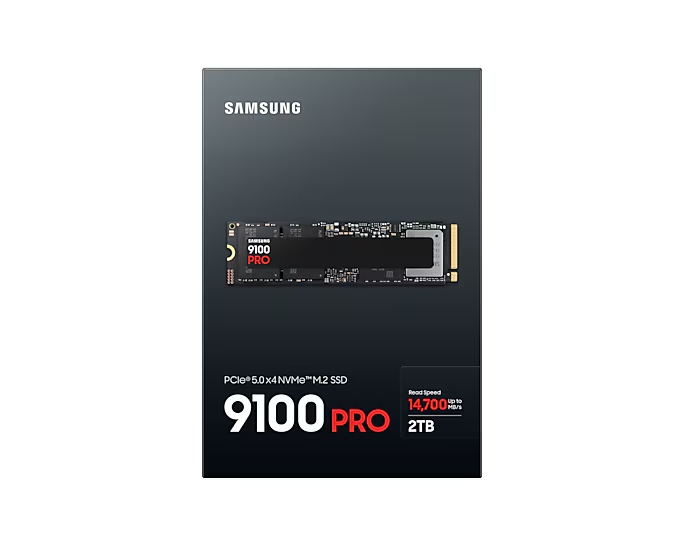 Samsung SSD 9100 PRO 2TB PCIe 5.0 NVMe 2.0 M.2 Read 14700 MB/s Write 13300 MB/s