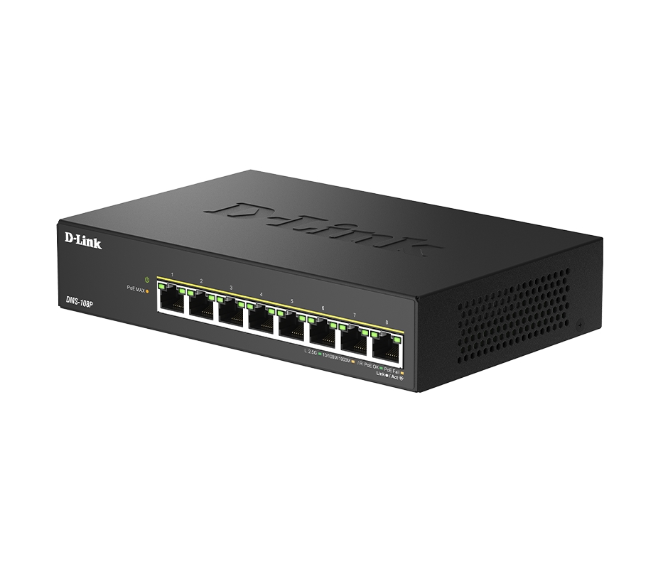 D-Link 8 ports 2.5G/MultiGig PoE Unmanaged Switch