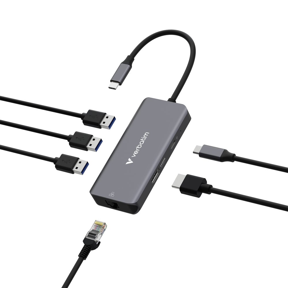 Verbatim USB-C Essentials Multiport Hub 6 Port with RJ45